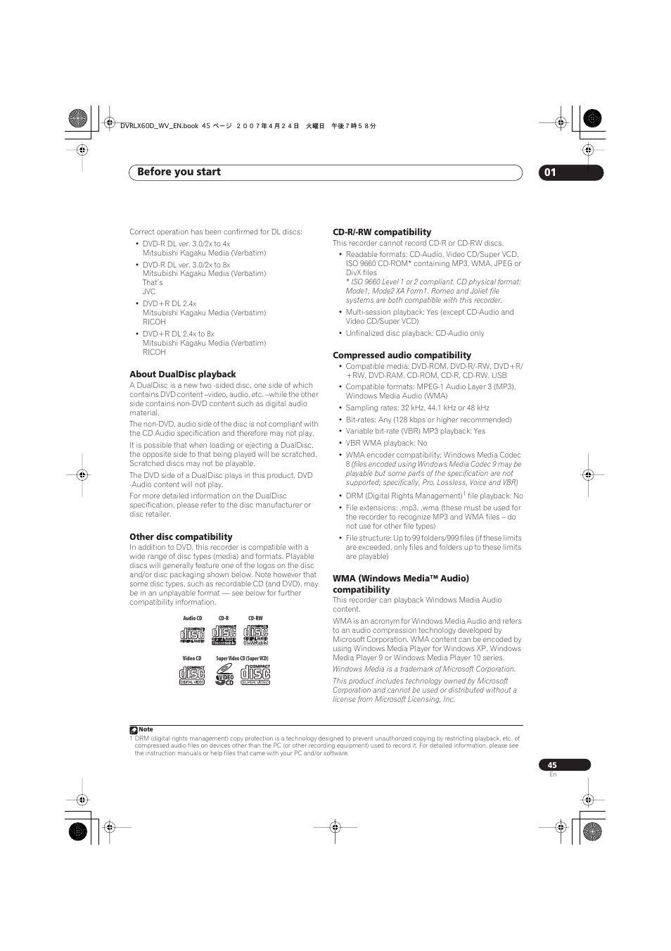 Before you start 01 | Pioneer RCS-LX60D User Manual | Page 45 / 164