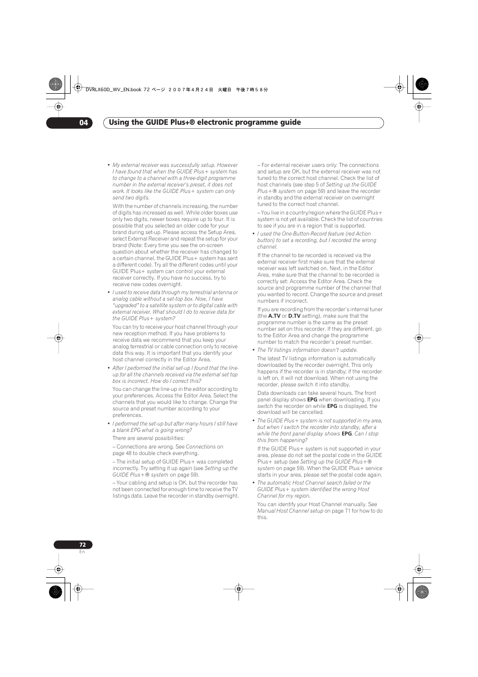Pioneer RCS-LX60D User Manual | Page 72 / 164