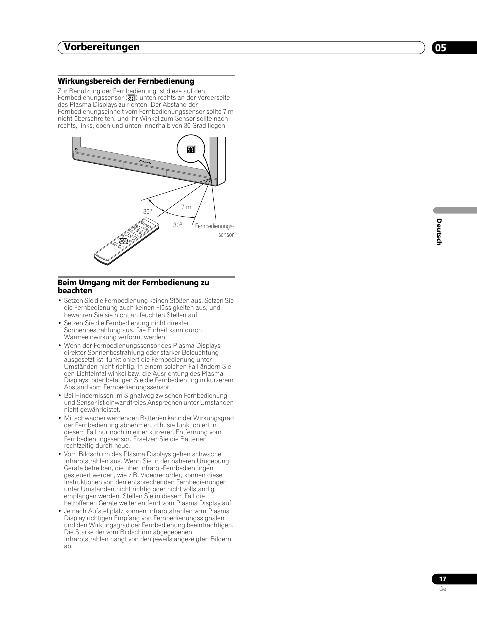 Vorbereitungen 05 | Pioneer PDP-436RXE User Manual | Page 105 / 136