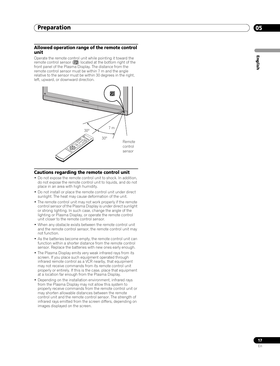 Preparation 05 | Pioneer PDP-436RXE User Manual | Page 17 / 136