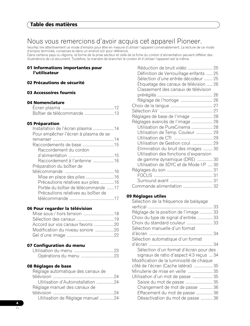 Mode d’emploi | Pioneer PDP-436RXE User Manual | Page 48 / 136