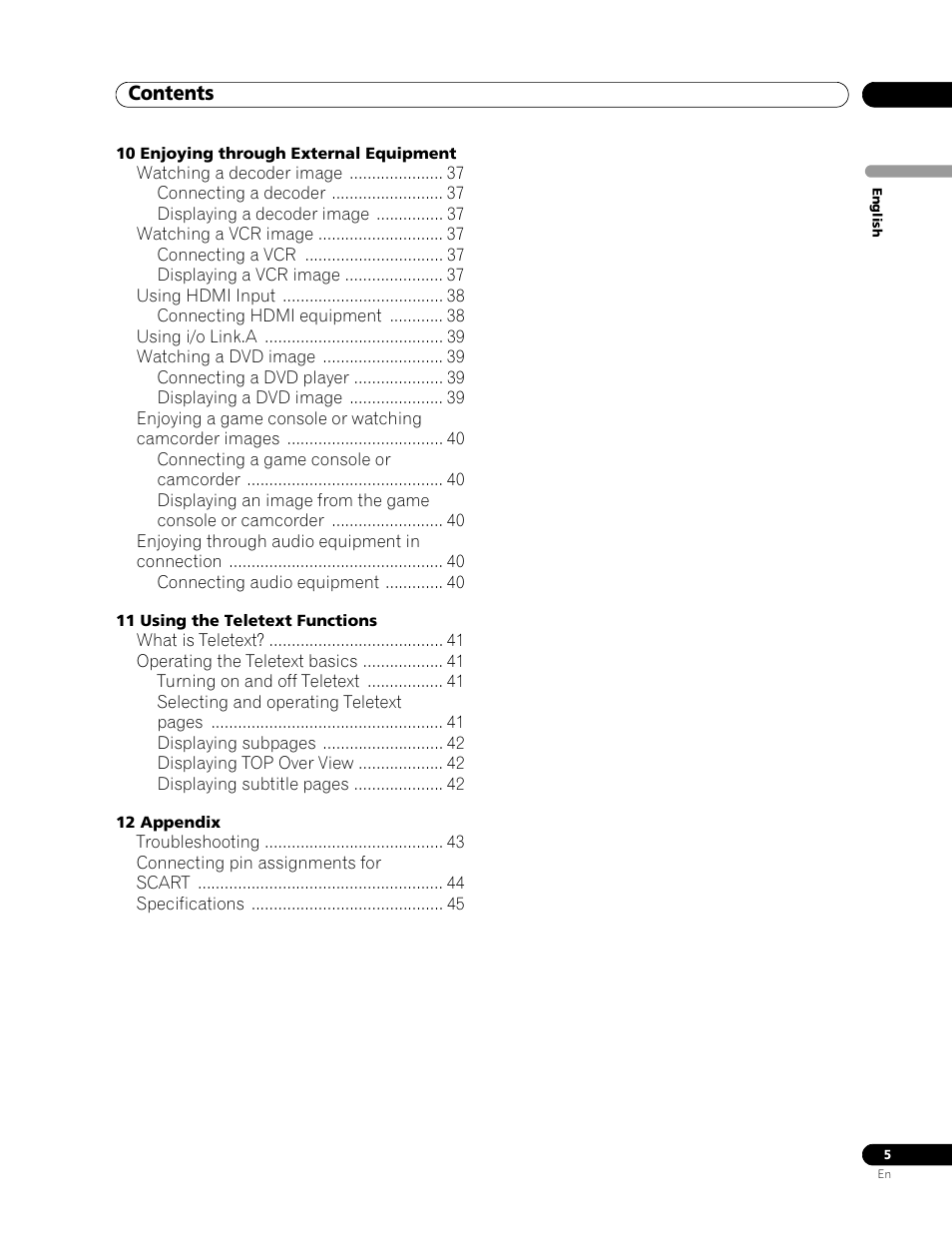 Pioneer PDP-436RXE User Manual | Page 5 / 136