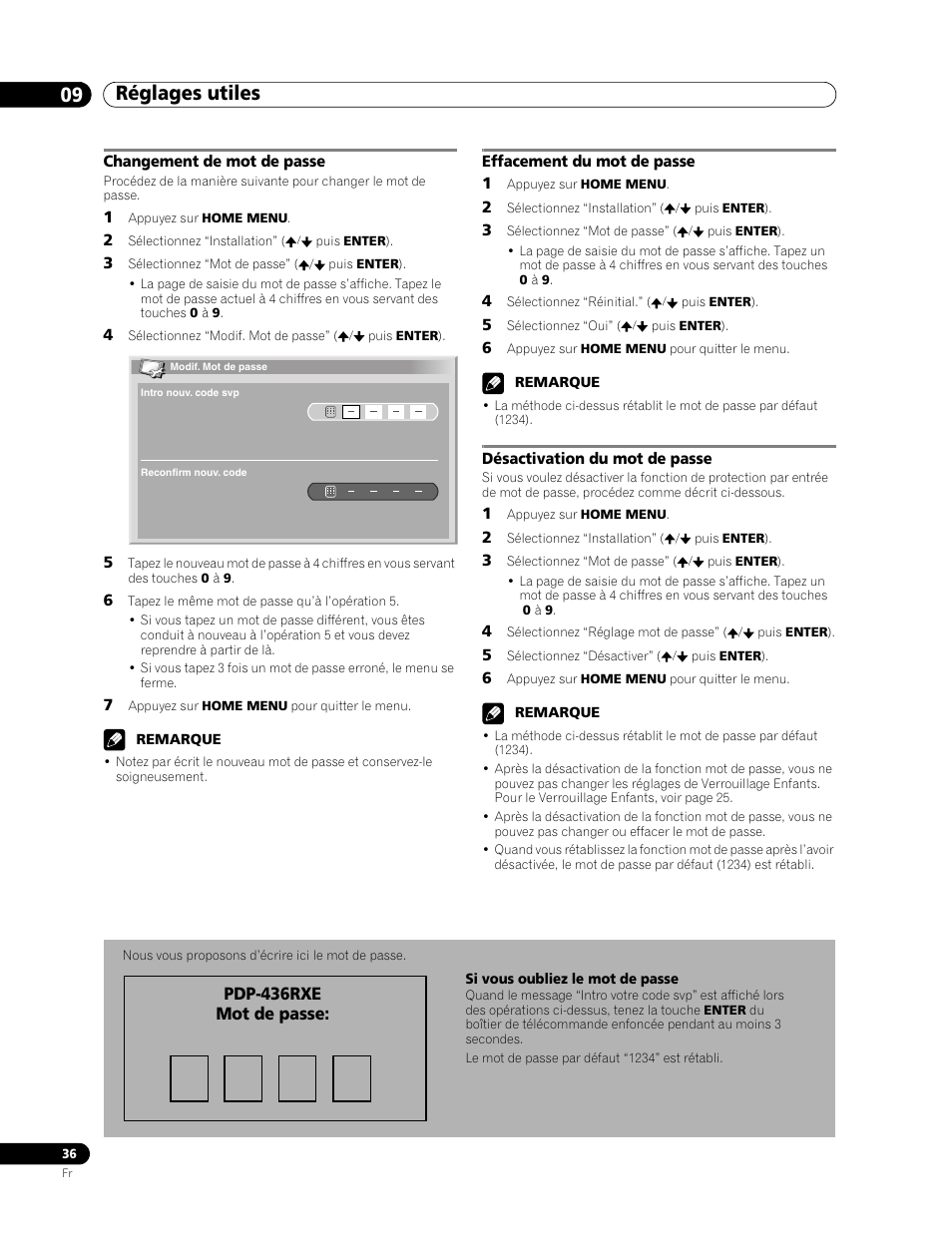 Réglages utiles 09 | Pioneer PDP-436RXE User Manual | Page 80 / 136