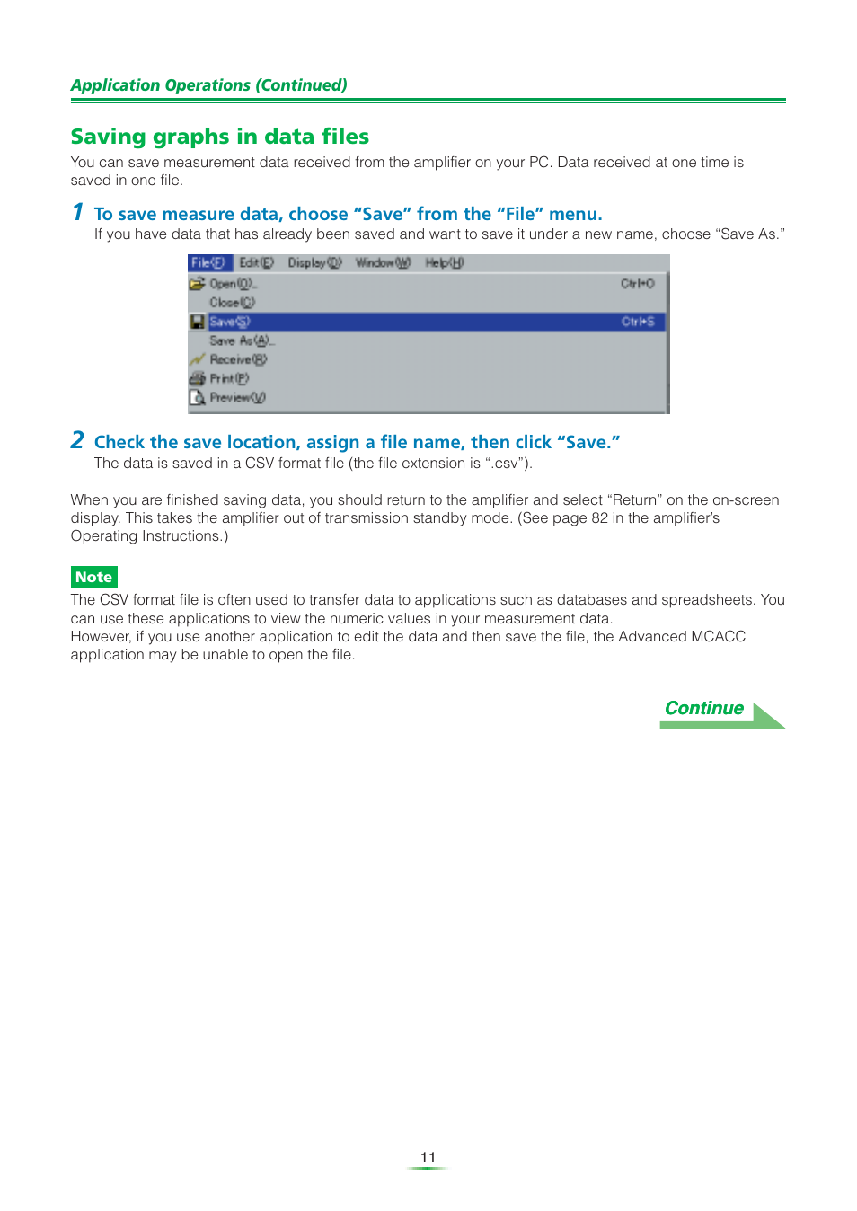 Saving graphs in data files | Pioneer VSA-AX10Ai User Manual | Page 11 / 25