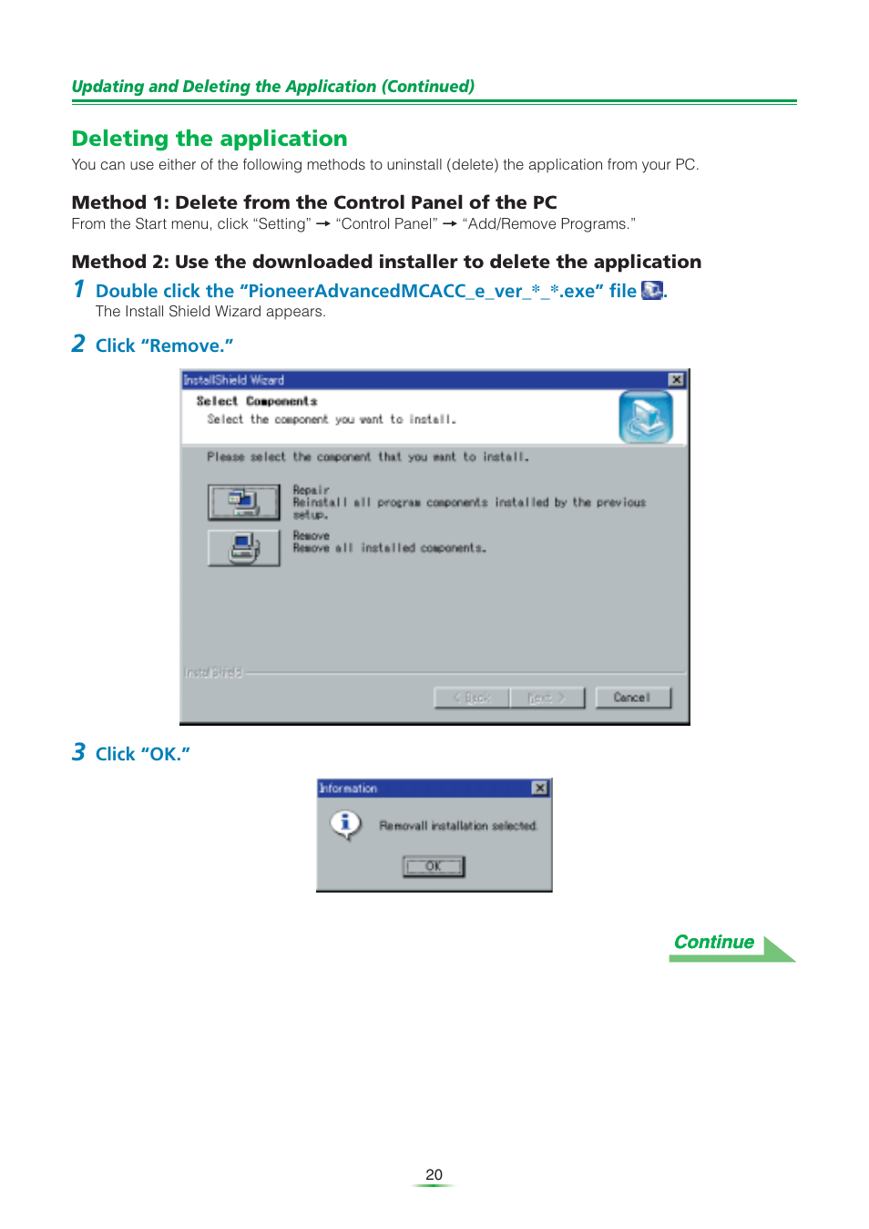 Deleting the application | Pioneer VSA-AX10Ai User Manual | Page 20 / 25