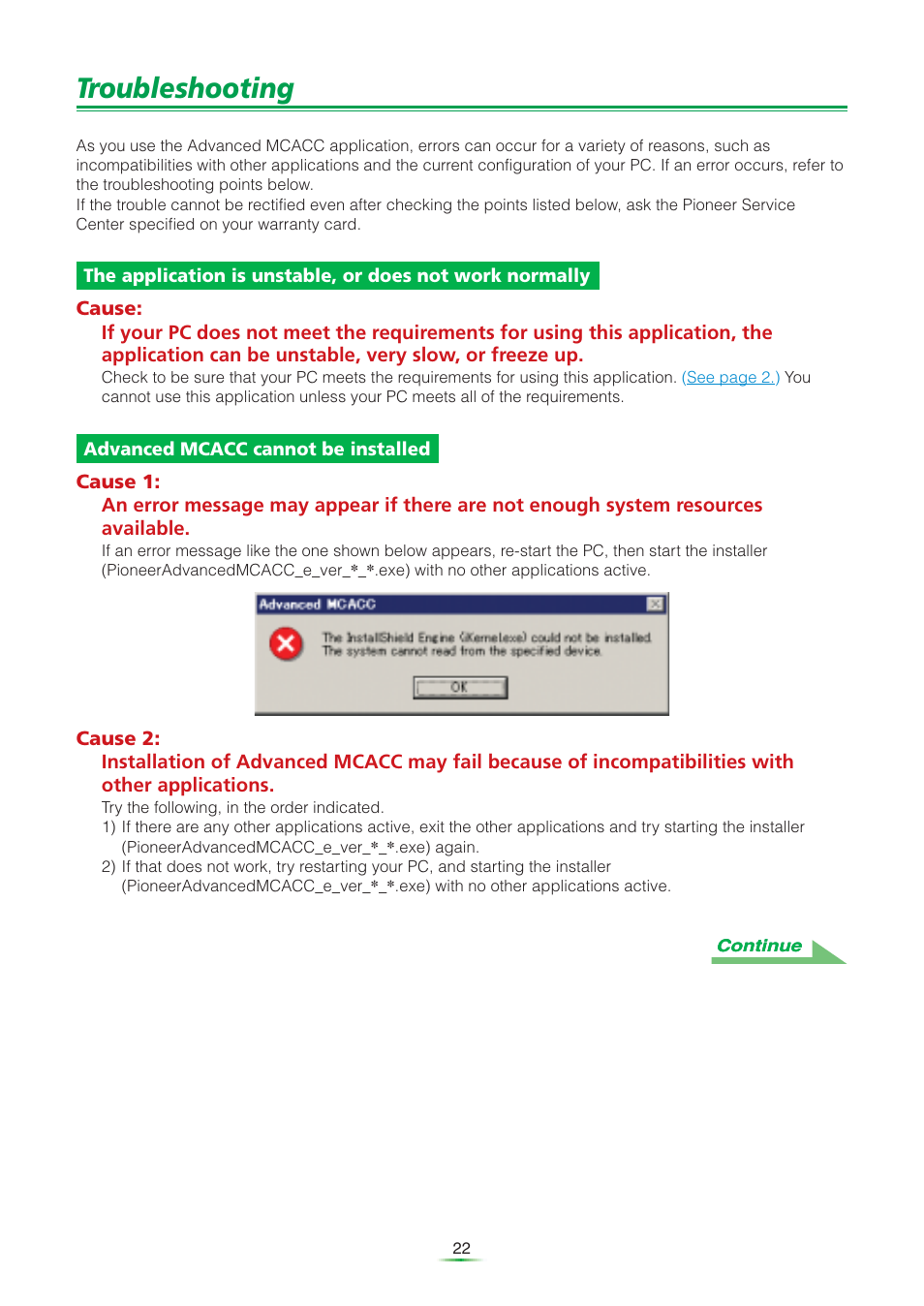 Troubleshooting | Pioneer VSA-AX10Ai User Manual | Page 22 / 25