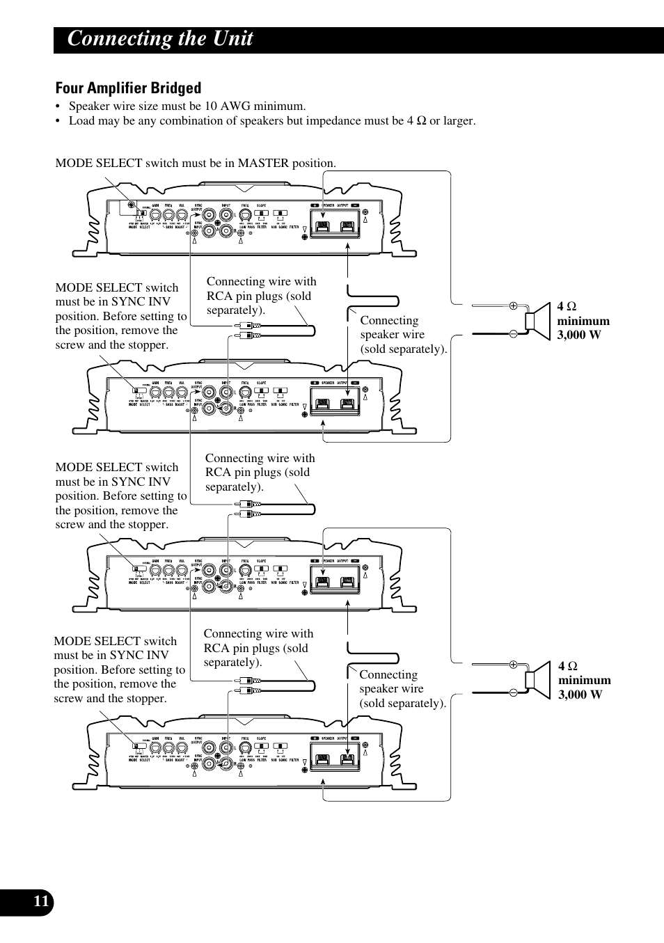 Connecting the unit | Pioneer PRS-D5000SPL User Manual | Page 12 / 86