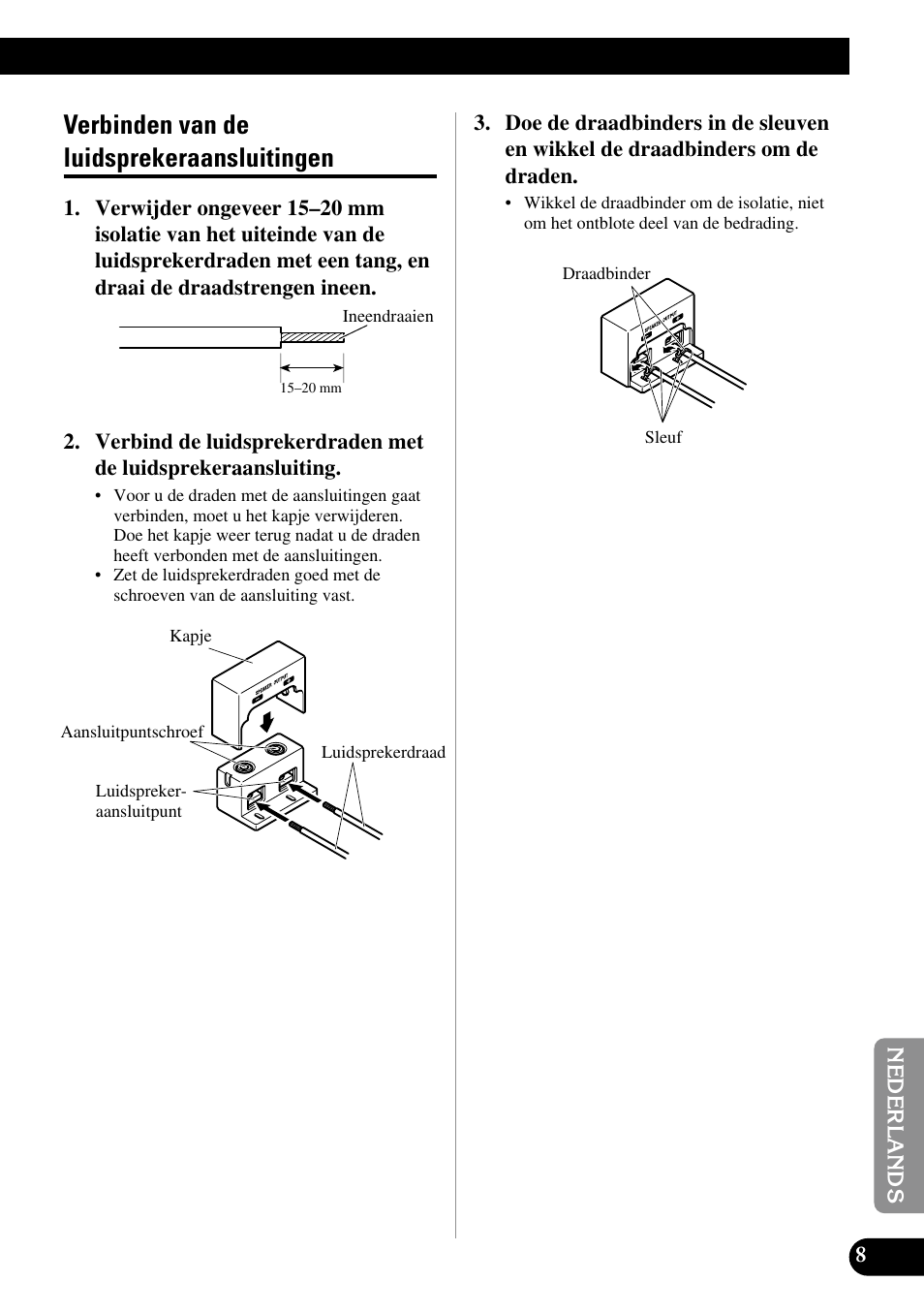 Verbinden van de luidsprekeraansluitingen | Pioneer PRS-D5000SPL User Manual | Page 79 / 86