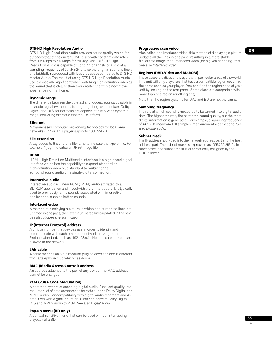 Pioneer BDP-95FD User Manual | Page 55 / 66