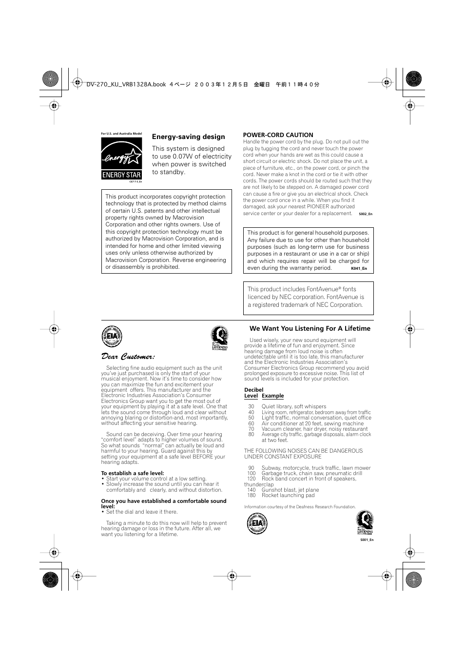 Pioneer DV-275 User Manual | Page 4 / 40