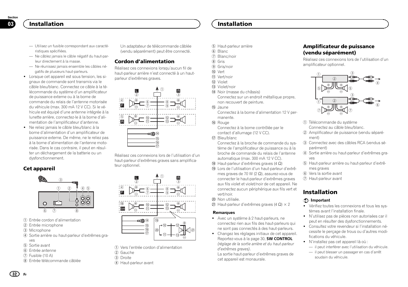 Installation, Installation 03 | Pioneer CD RDS RECEIVER DEH-7300BT User Manual | Page 32 / 64