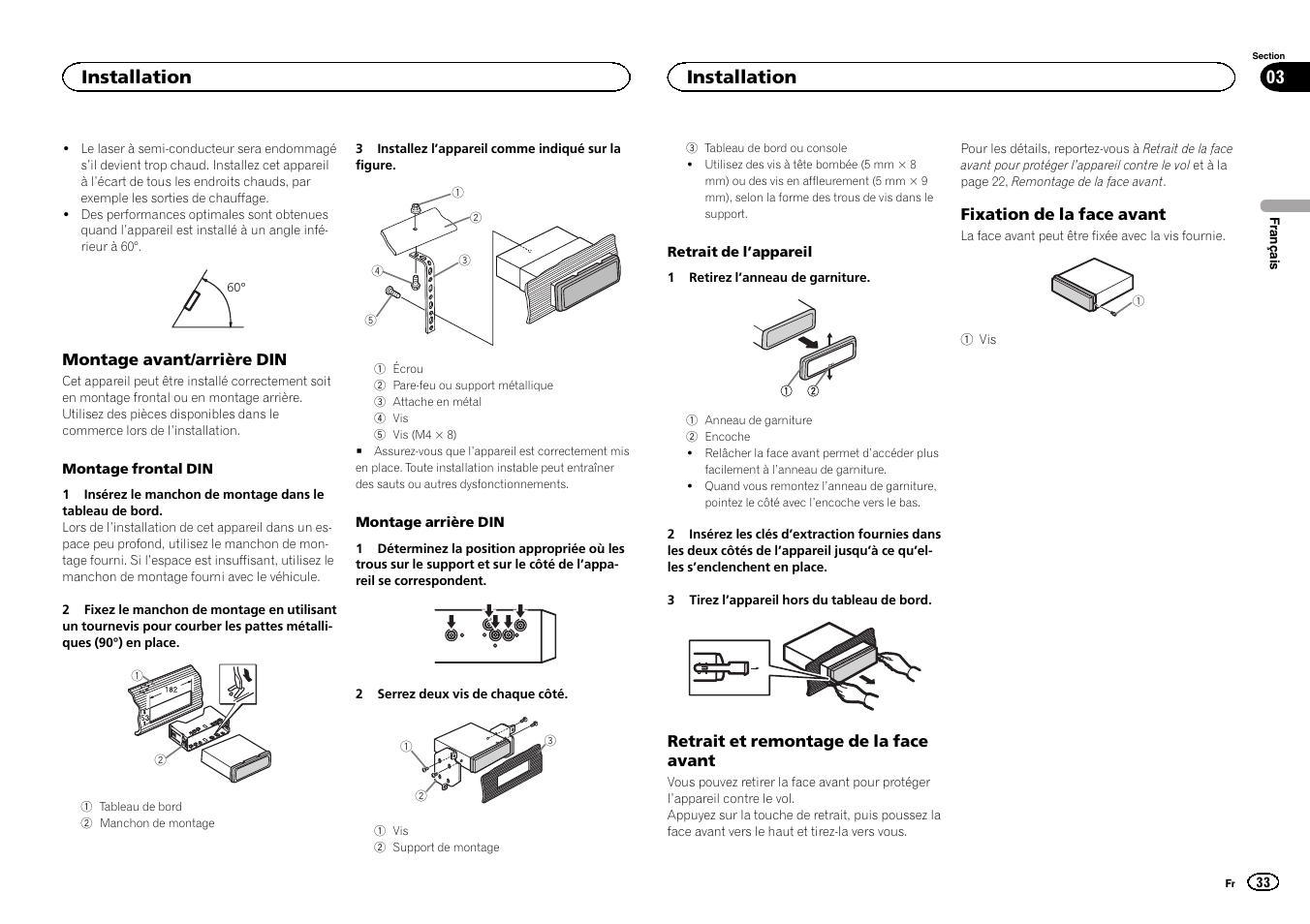 Installation 03, Installation | Pioneer CD RDS RECEIVER DEH-7300BT User Manual | Page 33 / 64