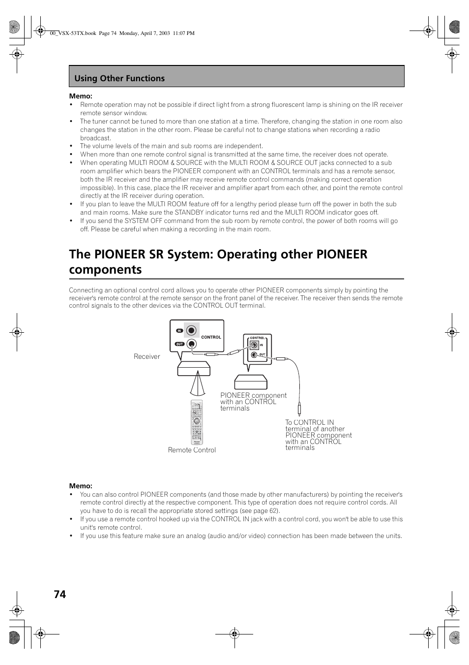 Pioneer Elite VSX-53TX User Manual | Page 74 / 107