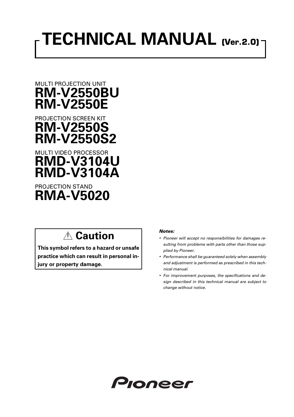 Pioneer RM V2550BU User Manual | 201 pages