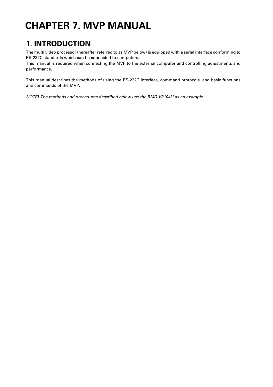 Chapter 7. mvp manual, Introduction | Pioneer RM V2550BU User Manual | Page 162 / 201