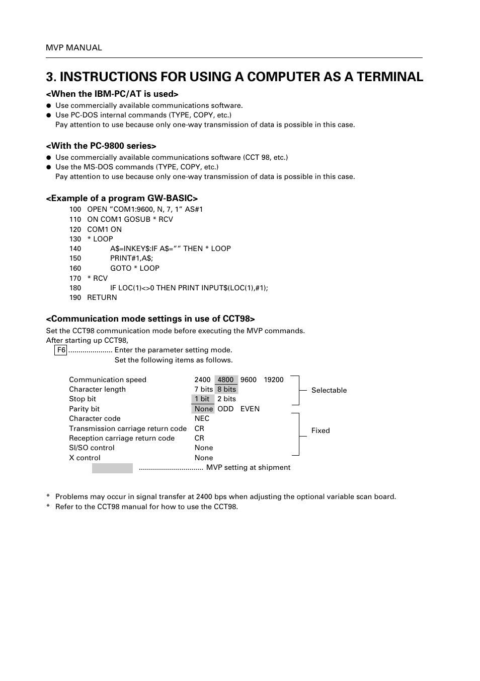 Instructions for using a computer as a terminal | Pioneer RM V2550BU User Manual | Page 164 / 201