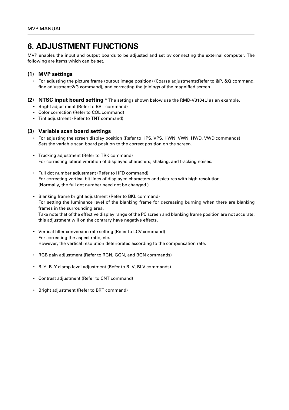 Adjustment functions | Pioneer RM V2550BU User Manual | Page 168 / 201
