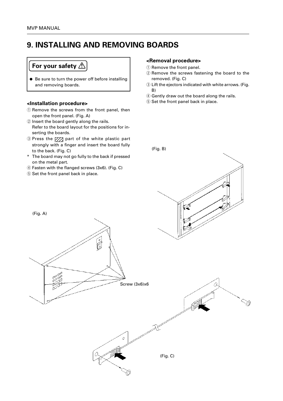 Installing and removing boards, For your safety | Pioneer RM V2550BU User Manual | Page 180 / 201