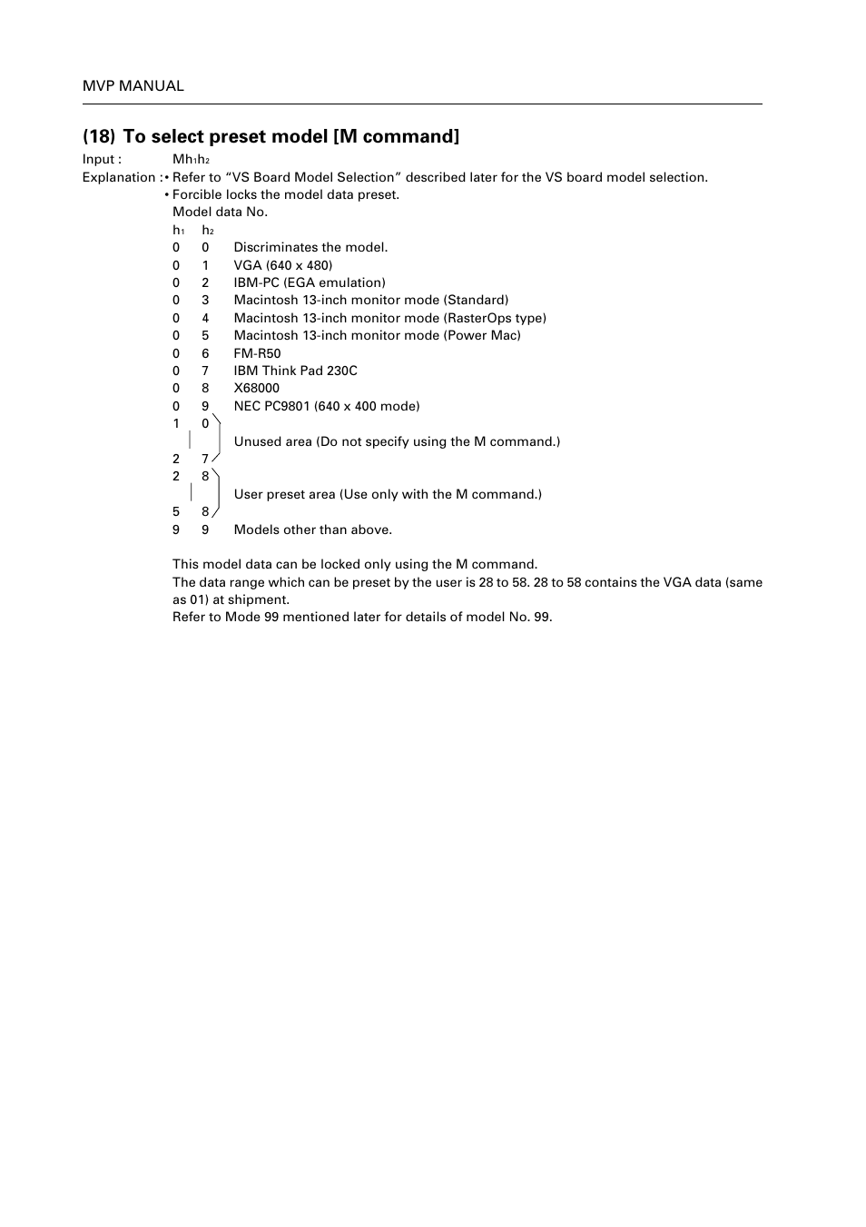 18) to select preset model [m command | Pioneer RM V2550BU User Manual | Page 190 / 201