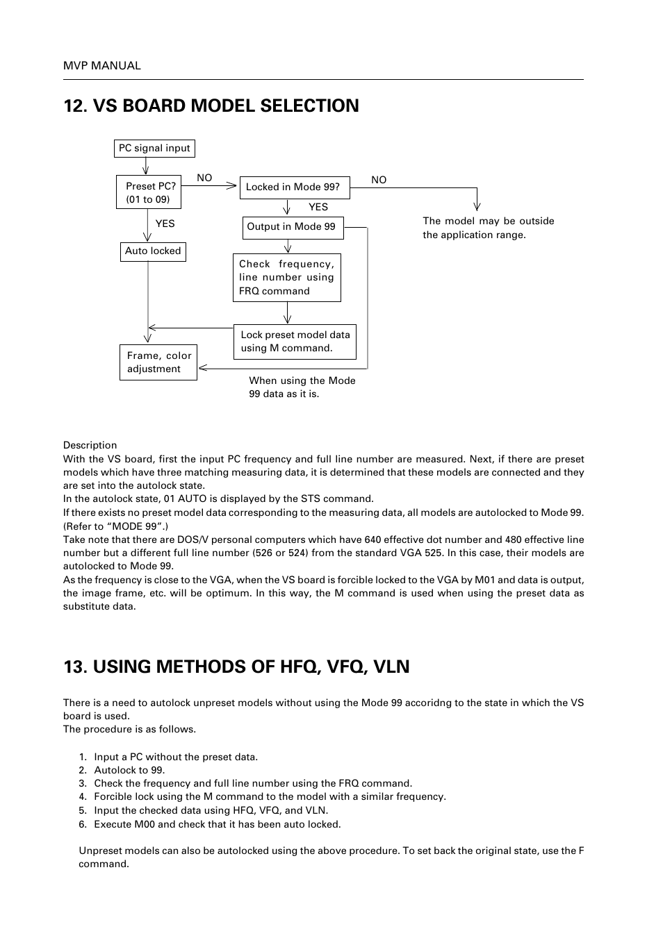 Vs board model selection, Using methods of hfq, vfq, vln | Pioneer RM V2550BU User Manual | Page 196 / 201