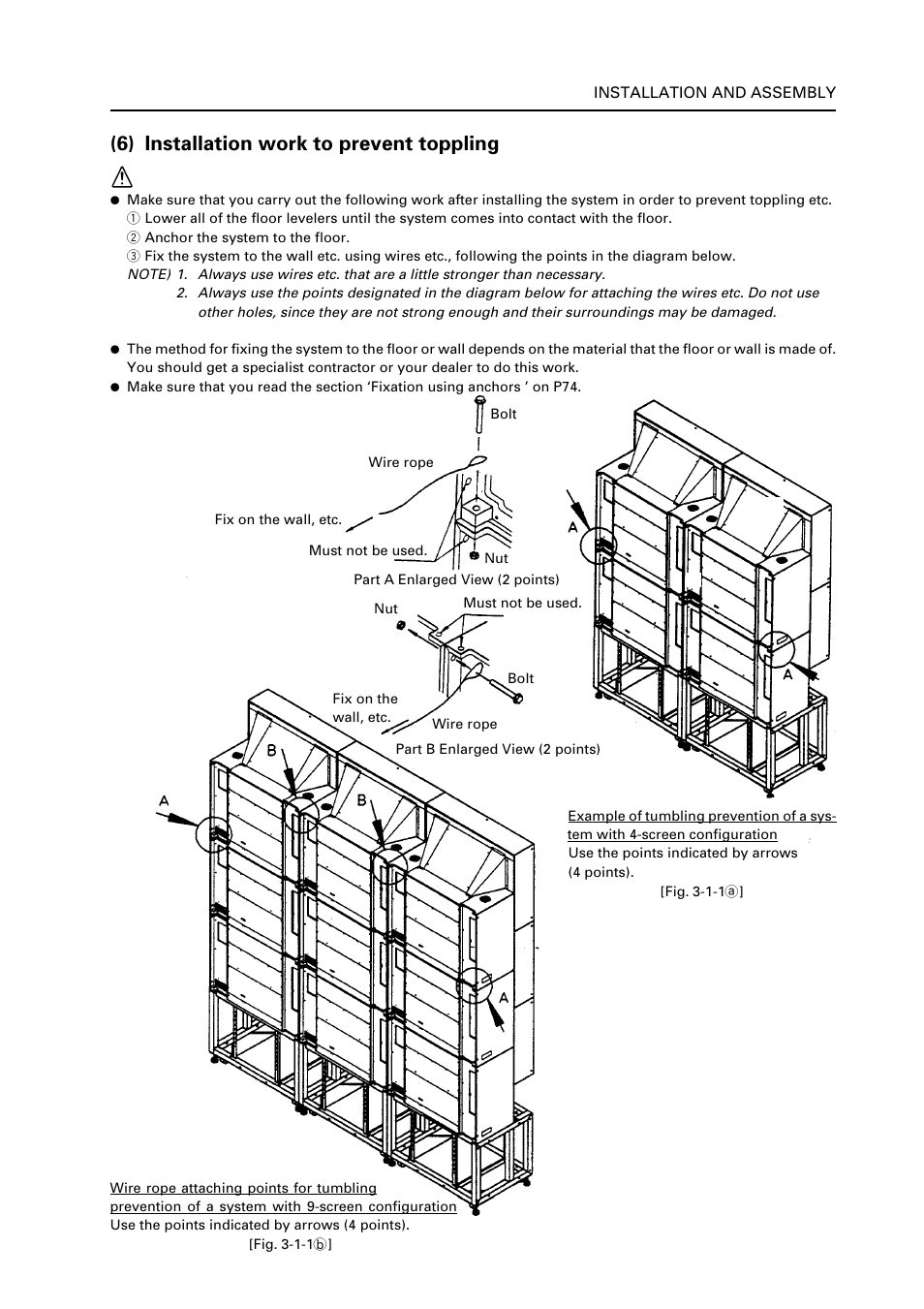 6) installation work to prevent toppling | Pioneer RM V2550BU User Manual | Page 35 / 201