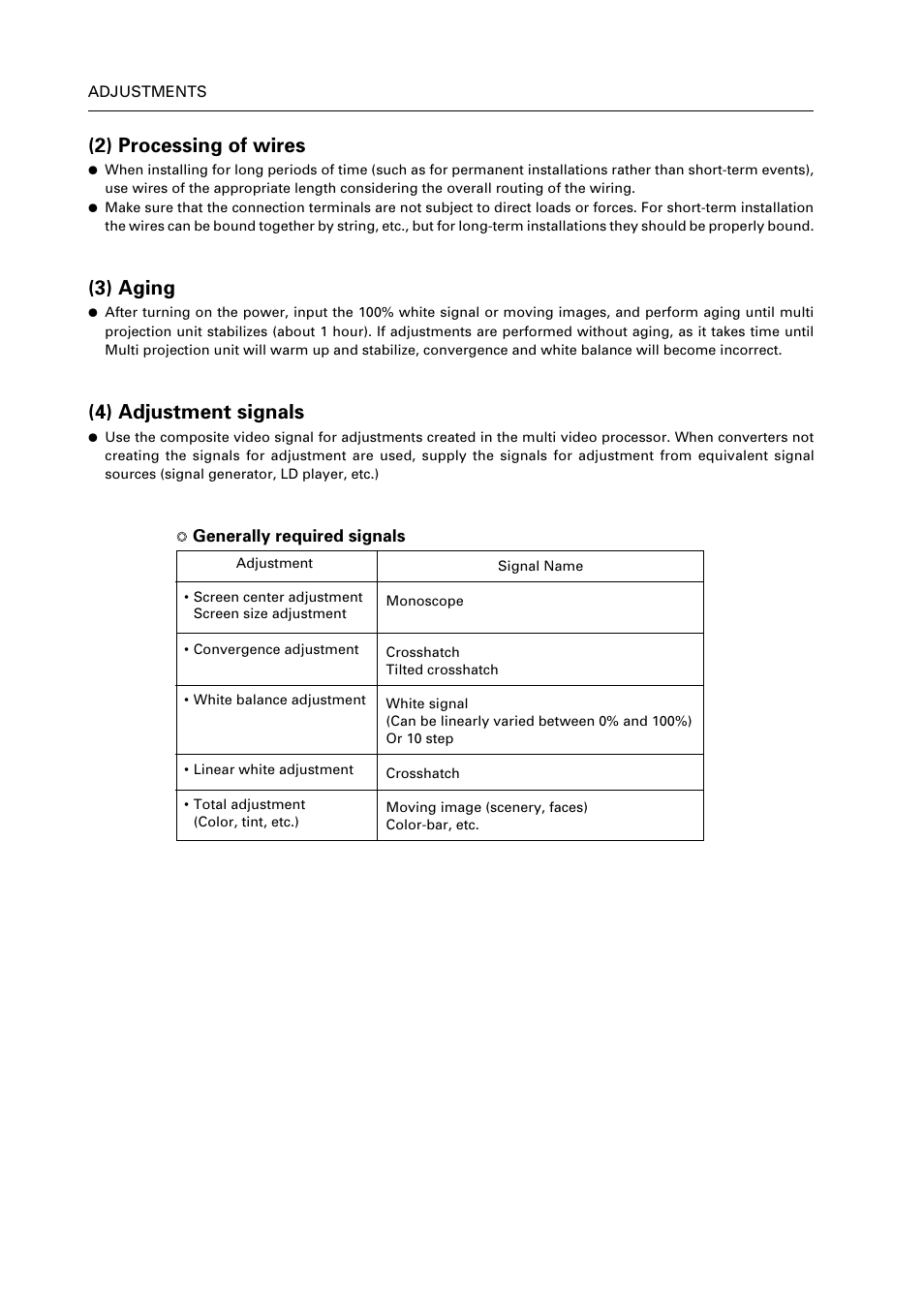 2) processing of wires, 3) aging, 4) adjustment signals | Pioneer RM V2550BU User Manual | Page 88 / 201