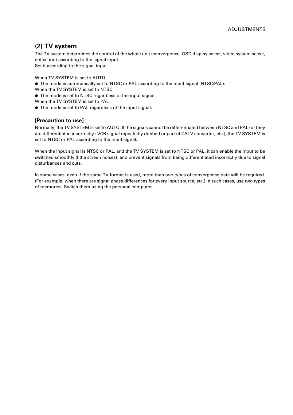2) tv system | Pioneer RM V2550BU User Manual | Page 91 / 201