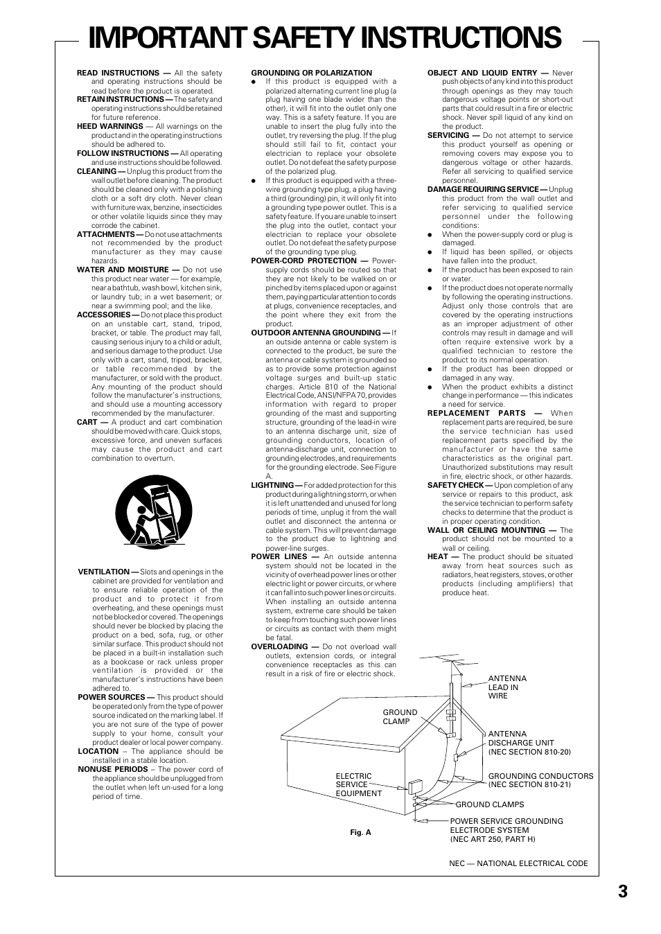 Important safety instructions | Pioneer VSX-D509S User Manual | Page 3 / 60