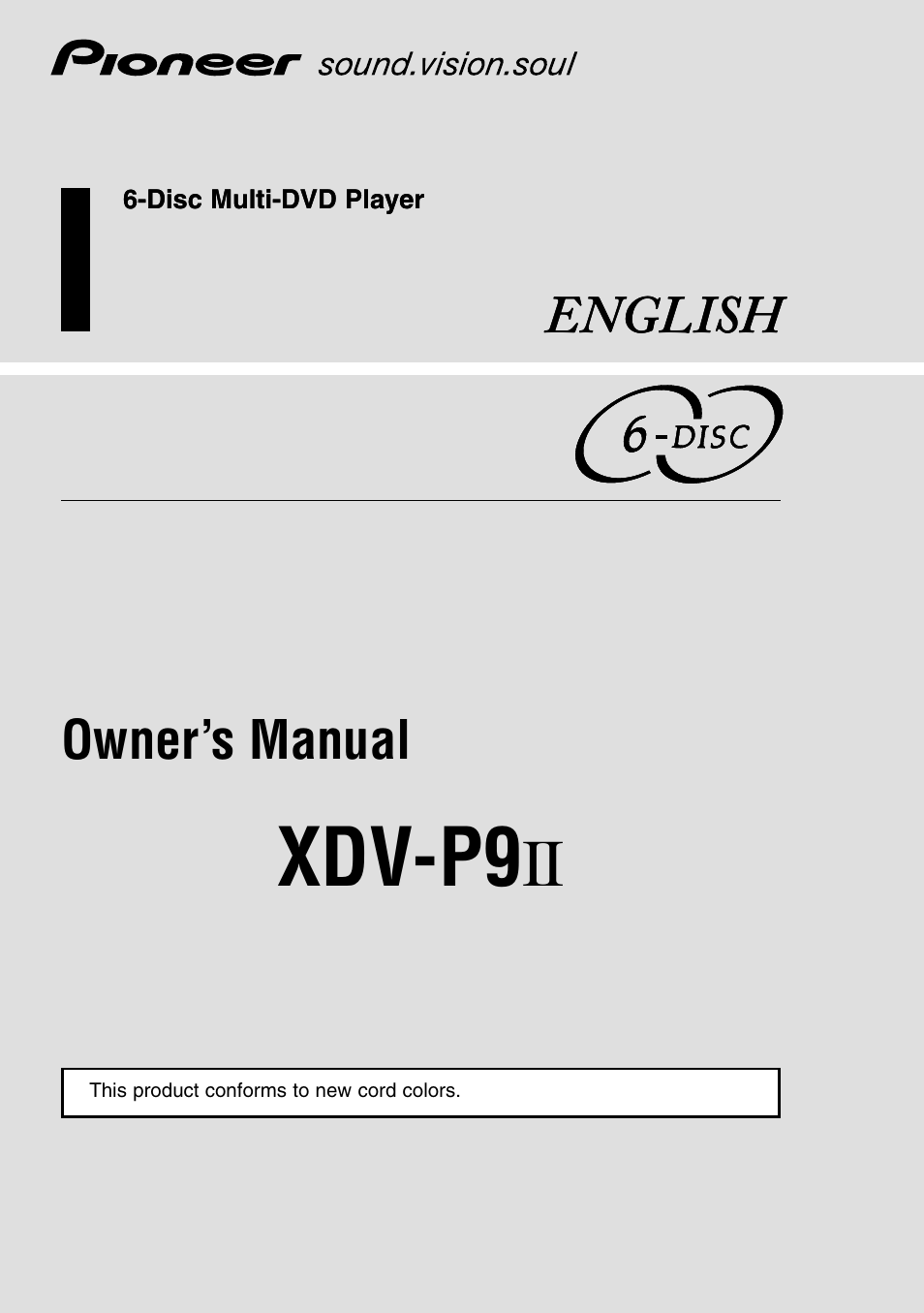 Pioneer XDV-P9II User Manual | 80 pages