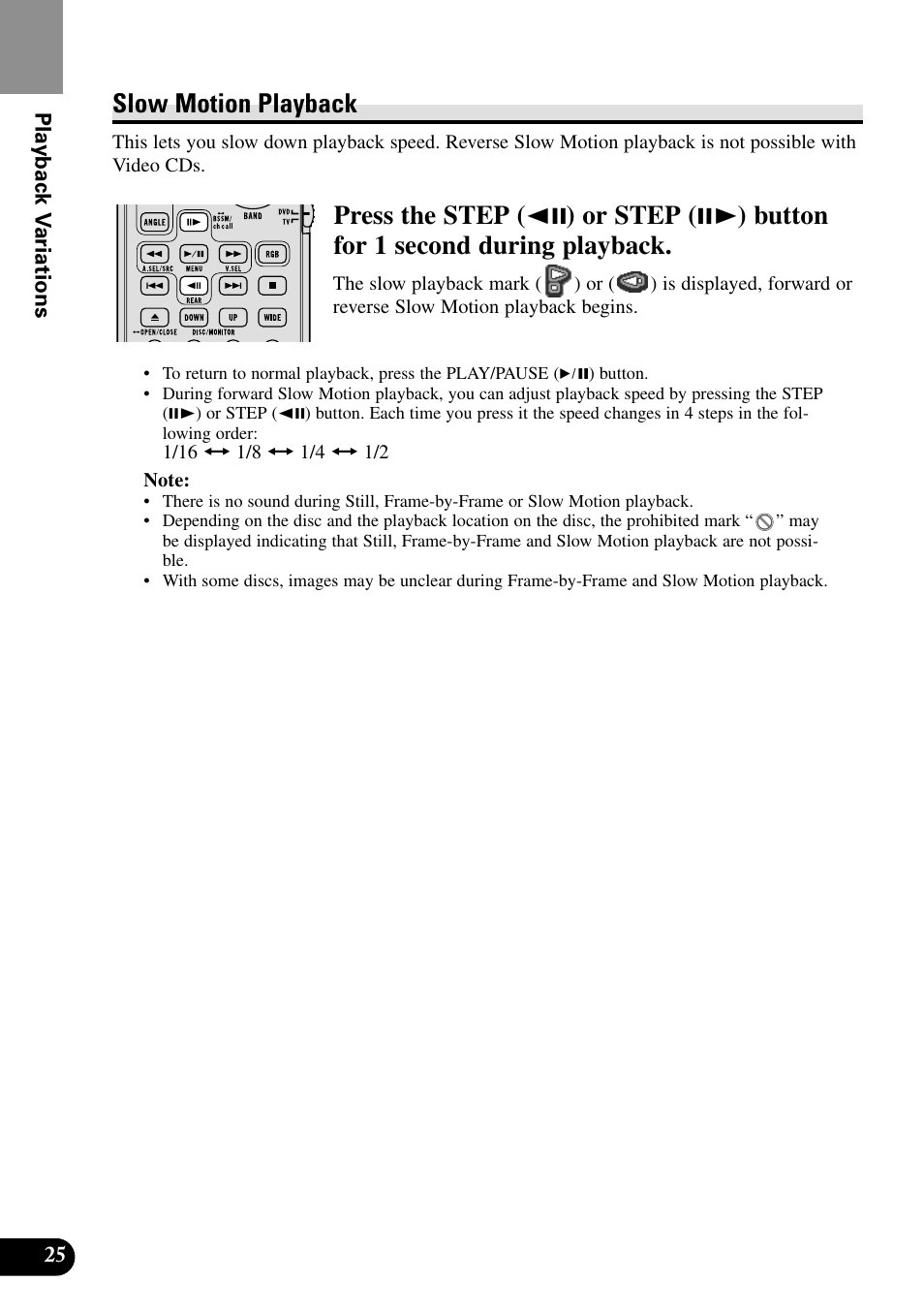 Slow motion playback | Pioneer XDV-P9II User Manual | Page 26 / 80