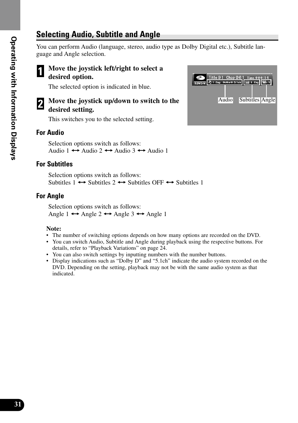 Selecting audio, subtitle and angle | Pioneer XDV-P9II User Manual | Page 32 / 80