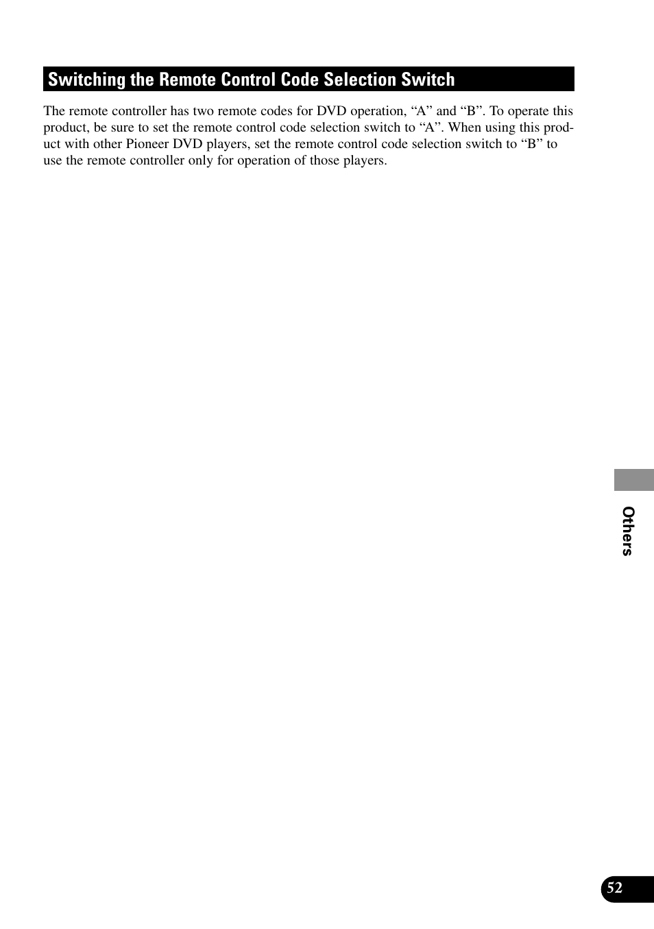 Switching the remote control code, Selection switch, Switching the remote control code selection switch | Pioneer XDV-P9II User Manual | Page 53 / 80
