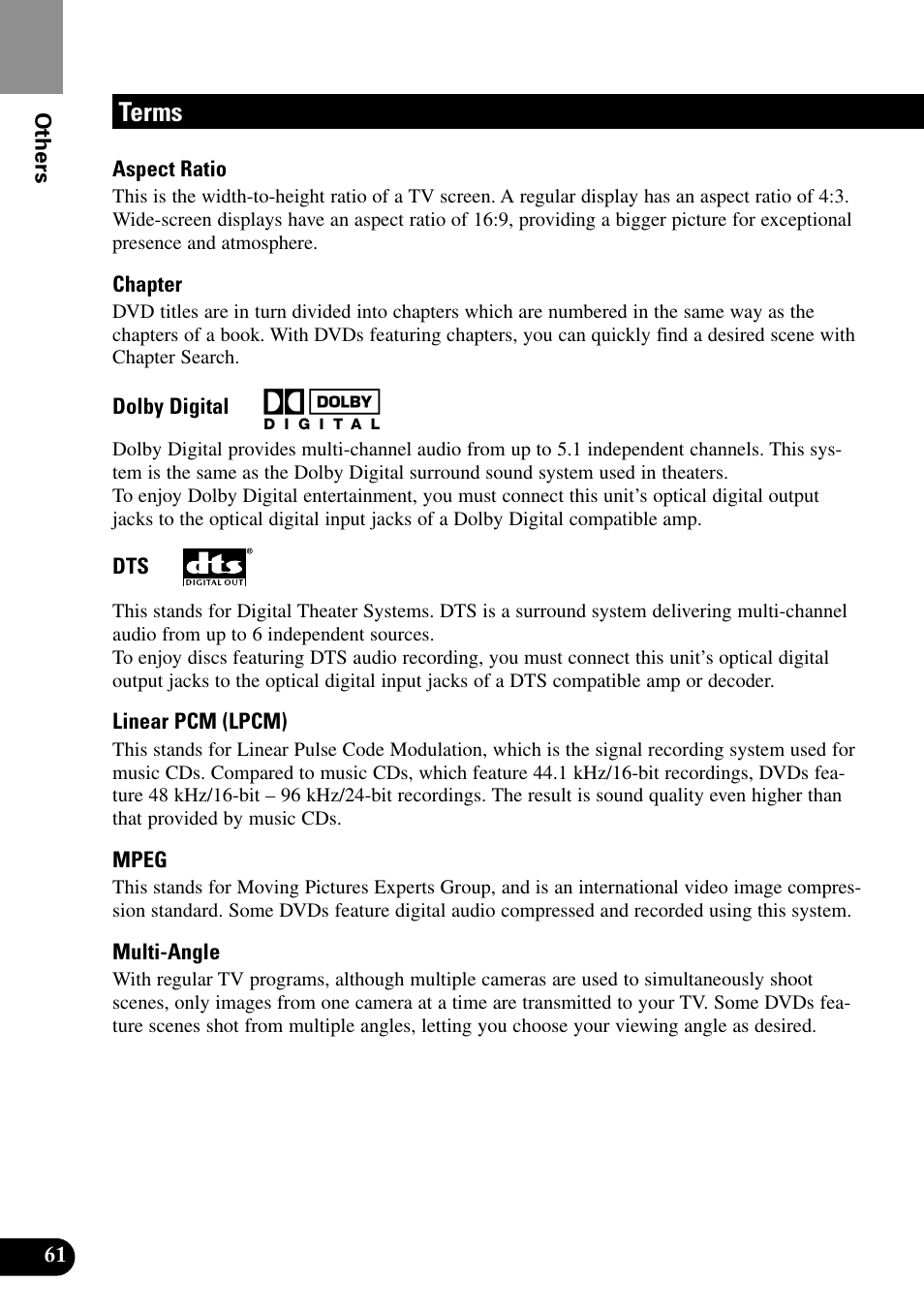 Terms | Pioneer XDV-P9II User Manual | Page 62 / 80