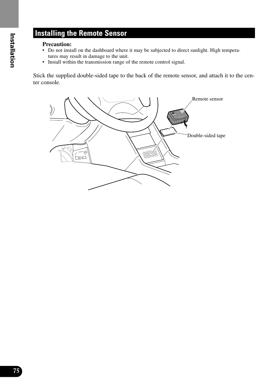 Installing the remote sensor | Pioneer XDV-P9II User Manual | Page 76 / 80