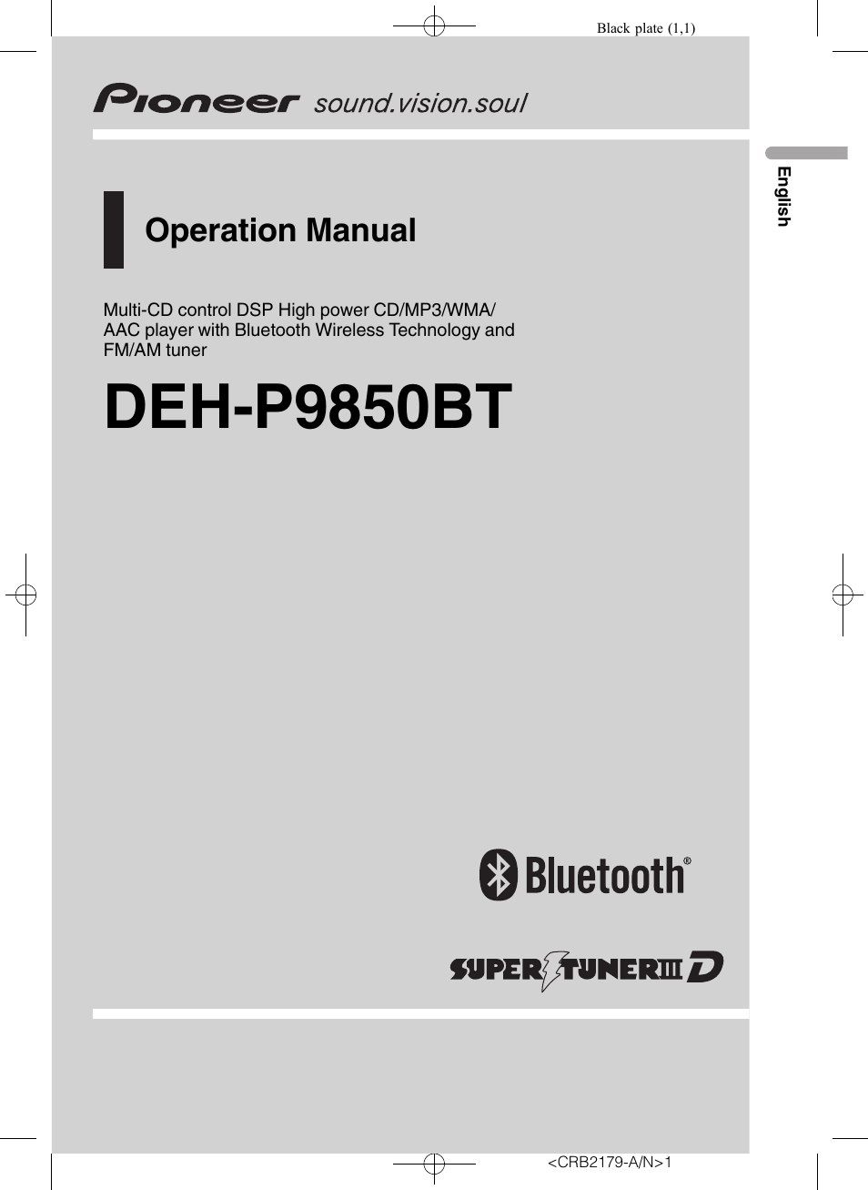Pioneer Super Tuner III D DEH-P9850BT User Manual | 104 pages