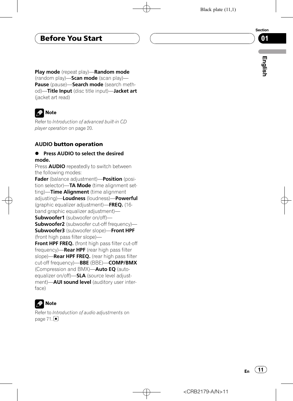 Before you start | Pioneer Super Tuner III D DEH-P9850BT User Manual | Page 11 / 104
