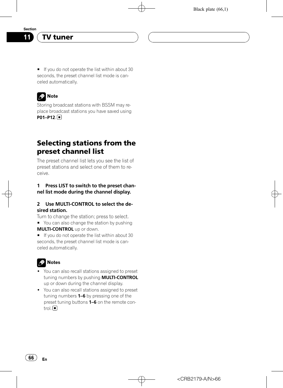 Selecting stations from the preset channel, List, Selecting stations from the preset channel list | Tv tuner | Pioneer Super Tuner III D DEH-P9850BT User Manual | Page 66 / 104