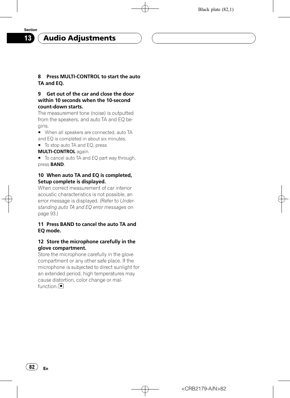 Audio adjustments | Pioneer Super Tuner III D DEH-P9850BT User Manual | Page 82 / 104