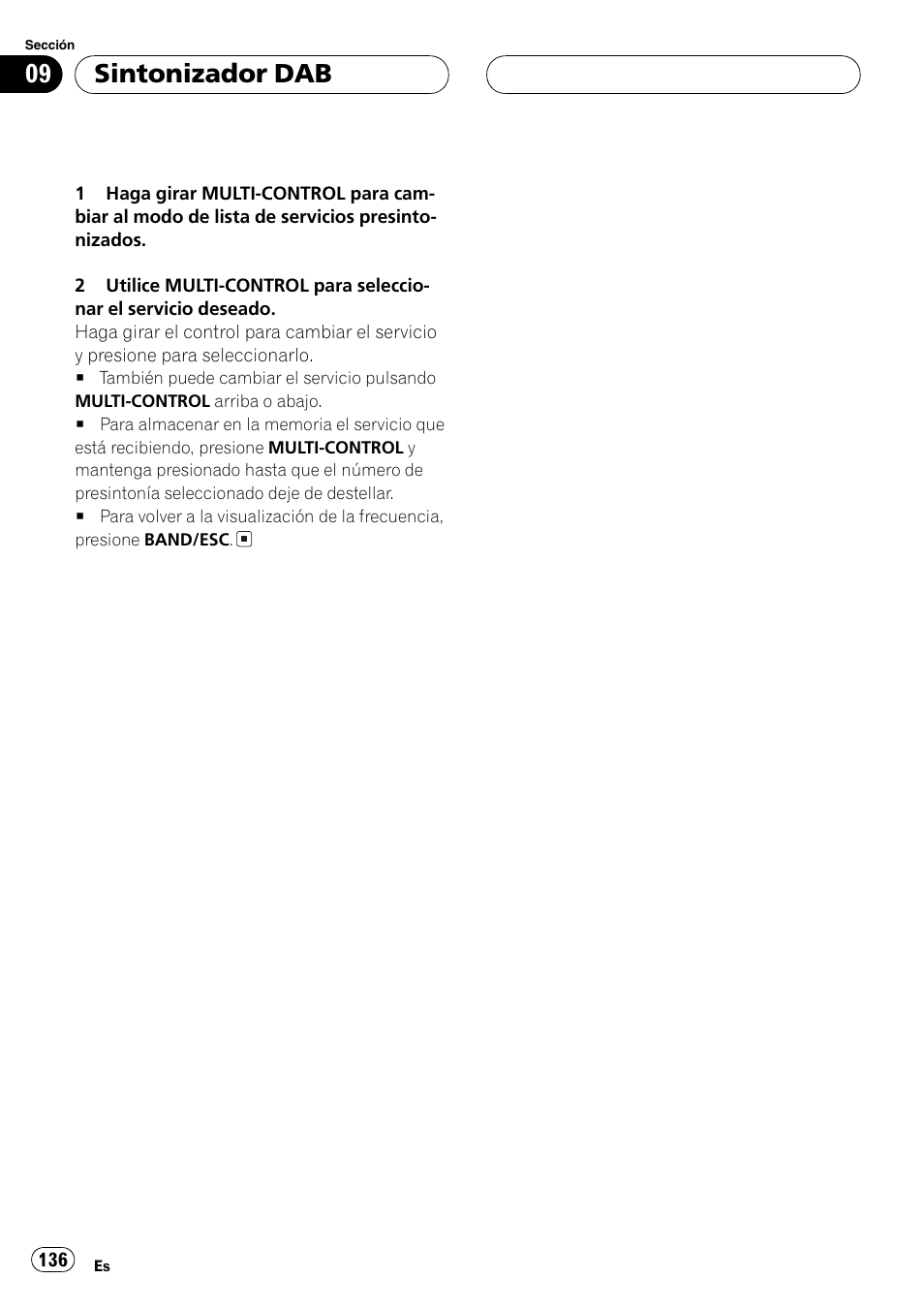 Sintonizador dab | Pioneer DEH-P8600MP User Manual | Page 136 / 179