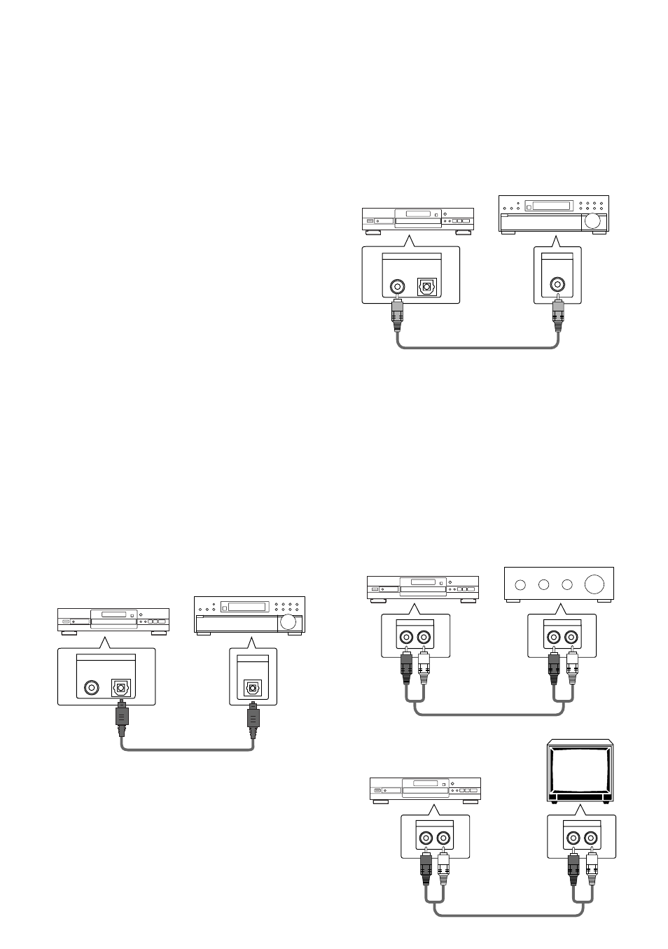 Conexiones de audio, Conexiones de audio digital, Conexión de audio analógico | Salida digital (óptica), Salida digital (coaxial), Salida de audio | Pioneer DV-525 User Manual | Page 16 / 60