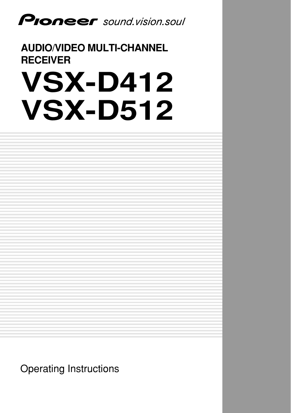 Pioneer VSX-D412 User Manual | 60 pages