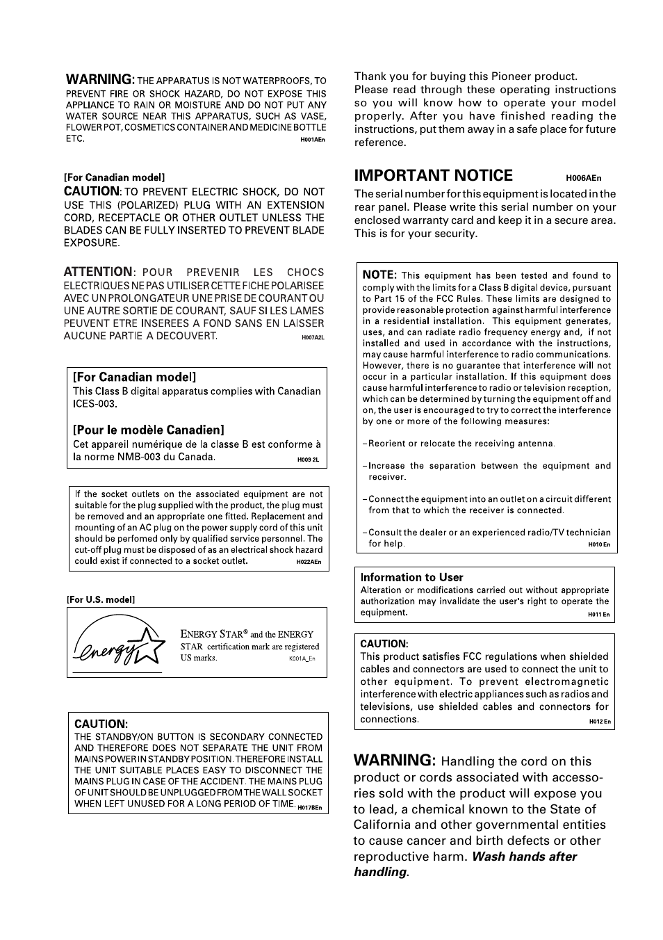Pioneer VSX-D412 User Manual | Page 2 / 60