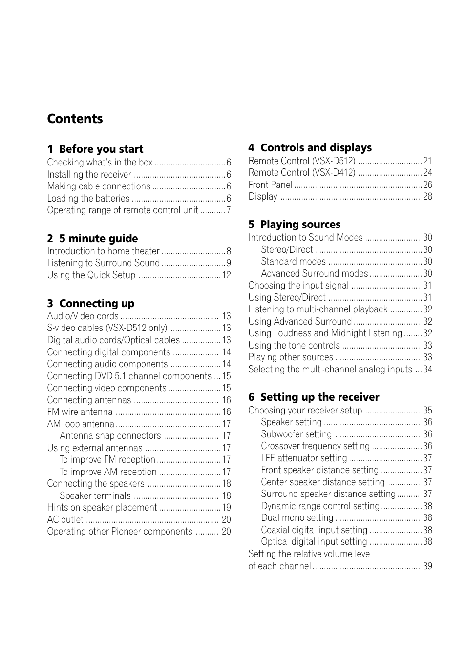 Pioneer VSX-D412 User Manual | Page 4 / 60
