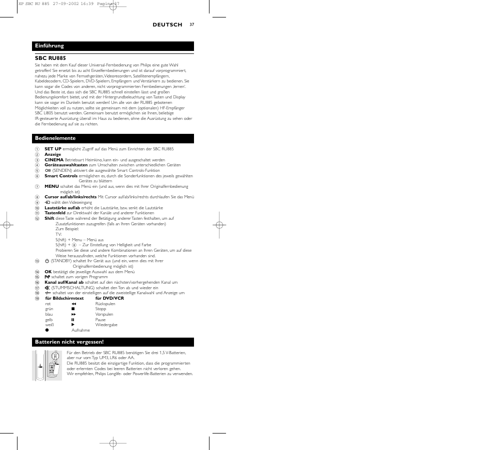 Philips Universal-Fernbedienung User Manual | Page 37 / 146