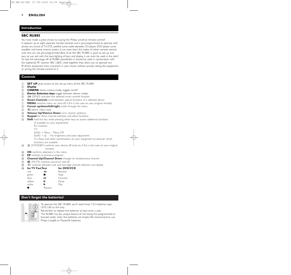 Philips Universal-Fernbedienung User Manual | Page 4 / 146