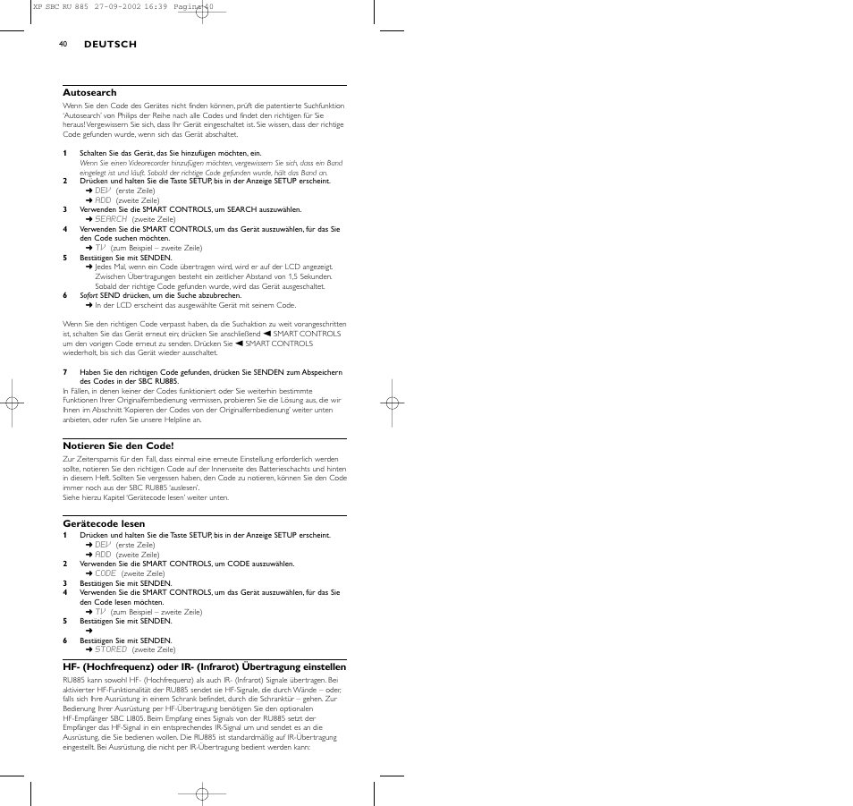 Philips Universal-Fernbedienung User Manual | Page 40 / 146