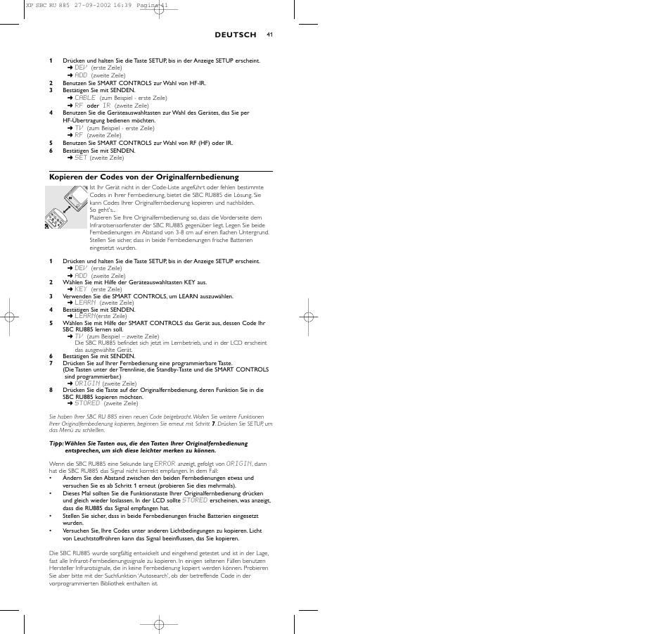 Philips Universal-Fernbedienung User Manual | Page 41 / 146