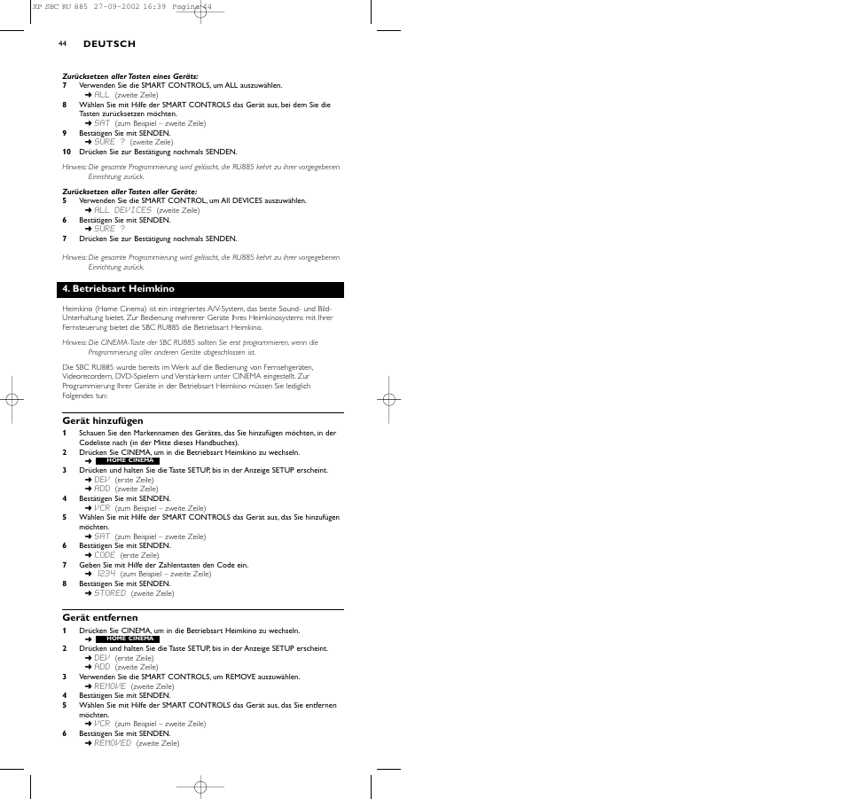 Philips Universal-Fernbedienung User Manual | Page 44 / 146