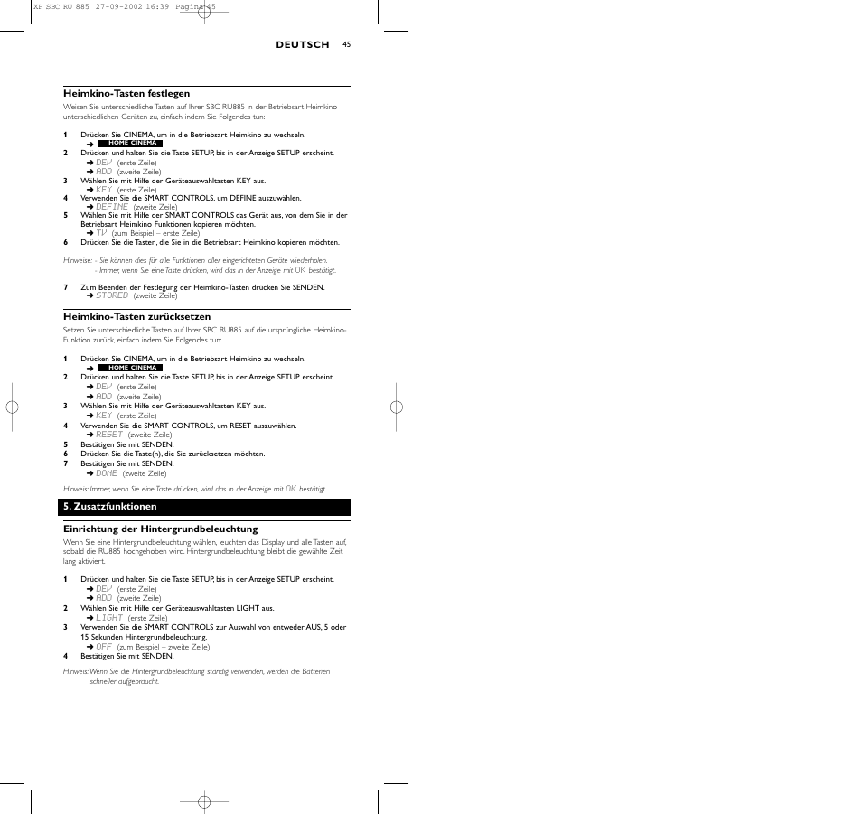 Philips Universal-Fernbedienung User Manual | Page 45 / 146