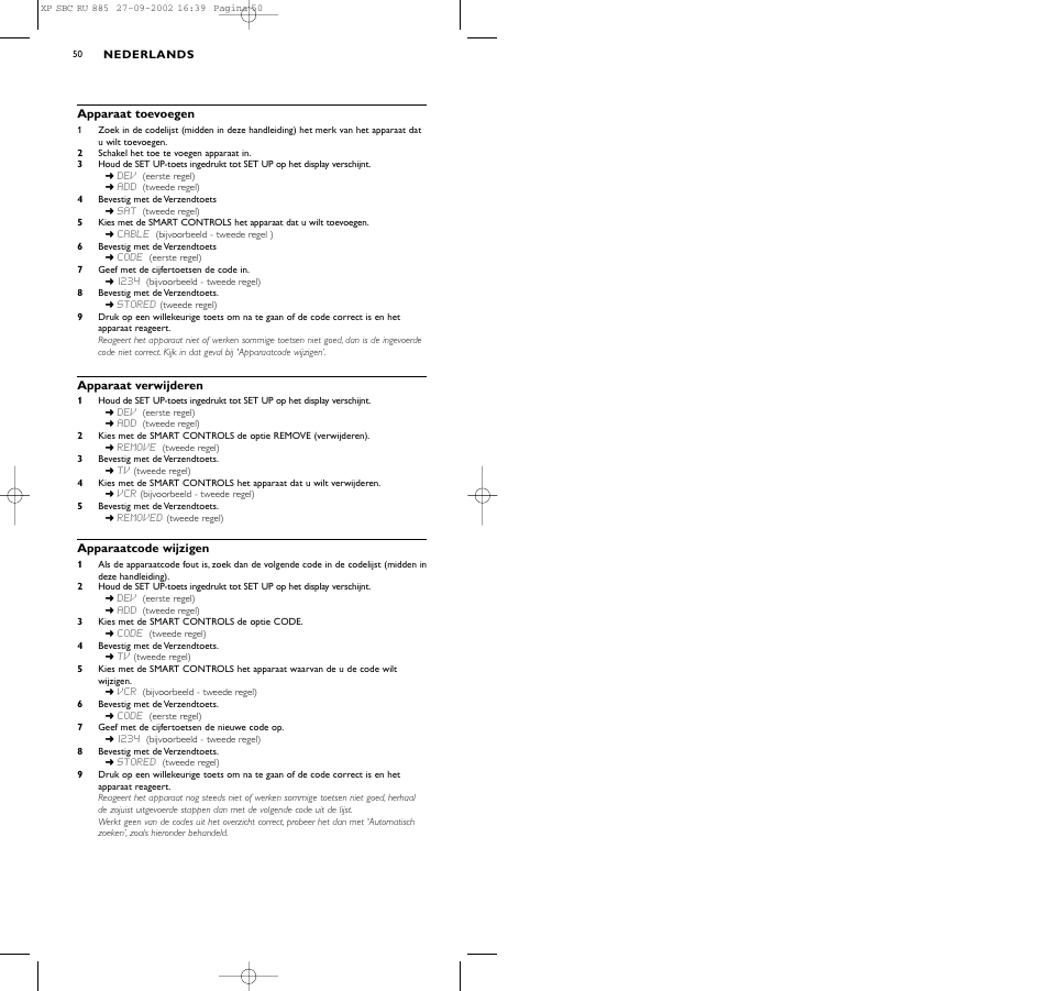 Philips Universal-Fernbedienung User Manual | Page 50 / 146